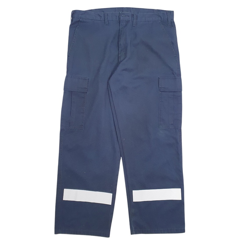Mens Big Bill Work Wear Blue Cargo Cotton Blend  Trousers Mens W38 L30