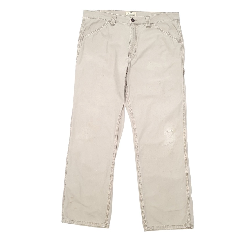 Mens Blue Mountain Workwear Beige Carpenter Cotton  Trousers Mens W38 L32