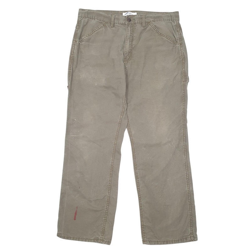 Mens Blue Mountain Workwear Khaki Carpenter Cotton  Trousers Mens W36 L32