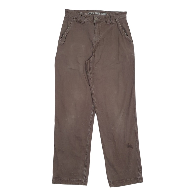 Mens Duluth Flex Fire Hose Brown Carpenter Cotton Blend  Trousers Mens W30 L32