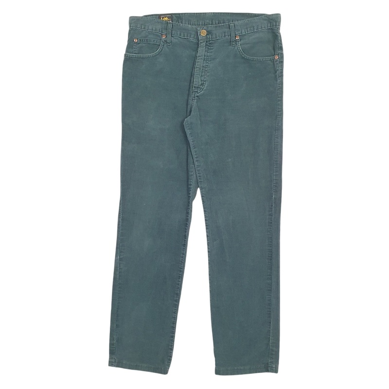 Mens Lee Green Corduroy Cotton  Trousers Mens W32 L30