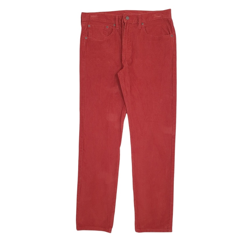 Mens Levis 502 Red Corduroy Cotton  Trousers Mens W34 L34