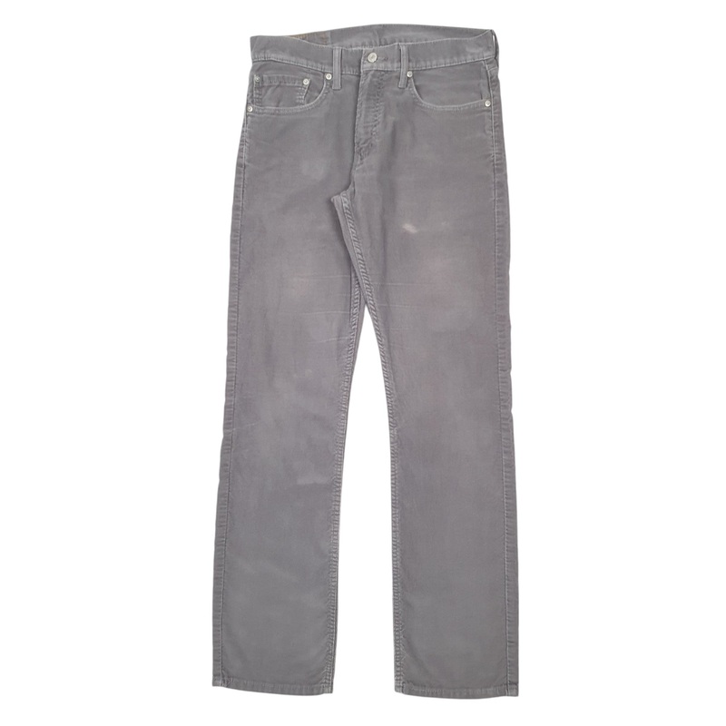Mens Levis 514 Grey Corduroy Cotton  Trousers Mens W32 L34