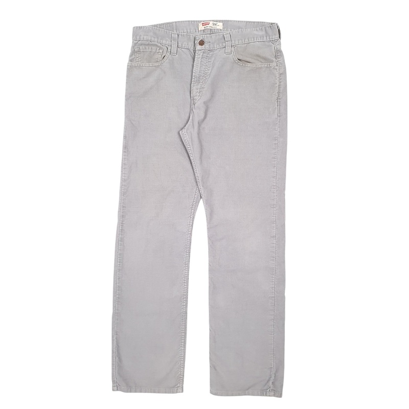 Mens Levis 514 Grey Corduroy Cotton  Trousers Mens W34 L32
