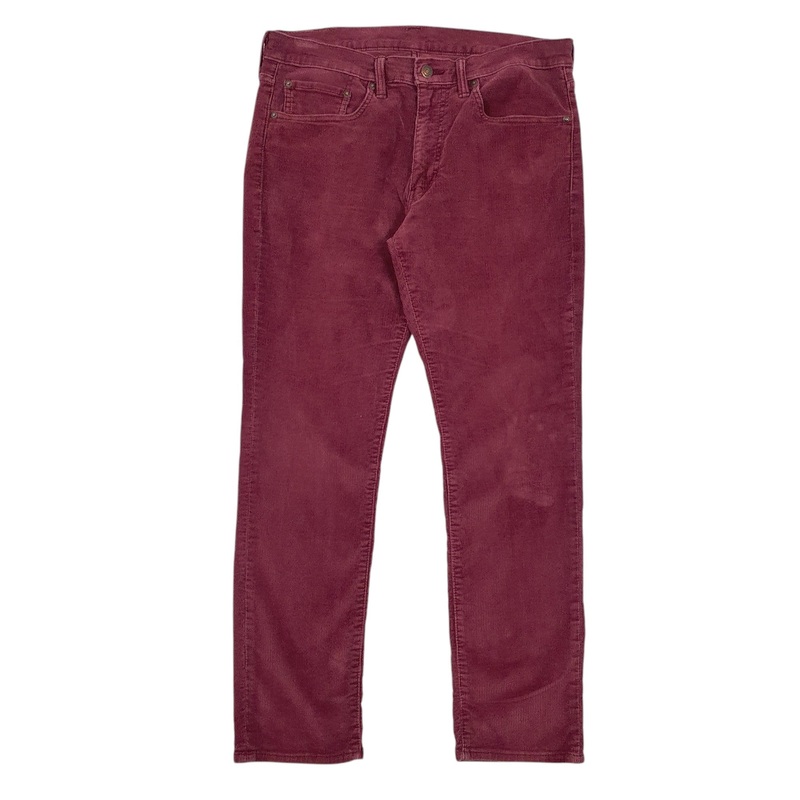 Mens Levis Burgundy Corduroy Cotton Blend  Trousers Mens W30 L30