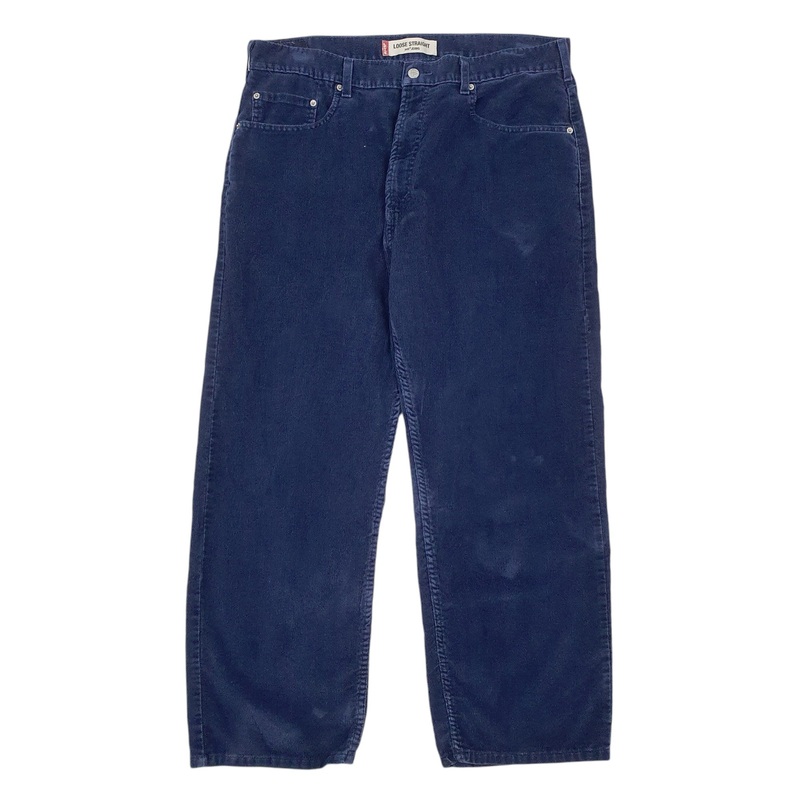Mens Levis Straight Navy Corduroy Cotton Blend  Trousers Mens W38 L30