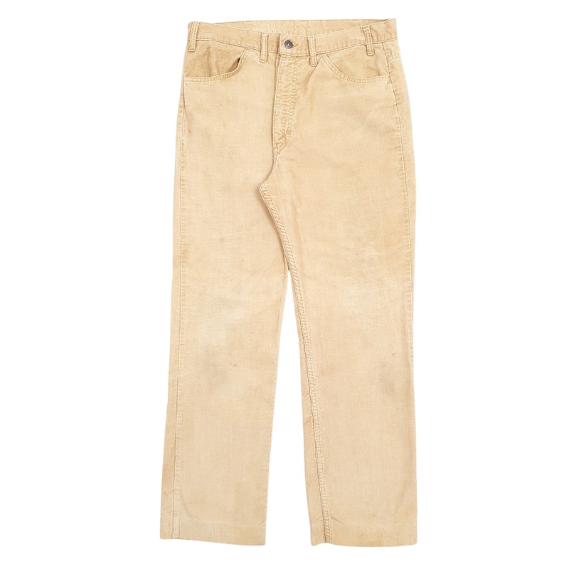 Mens Levis Vintage 1980s Beige Corduroy Cotton Trousers Mens W36 L30