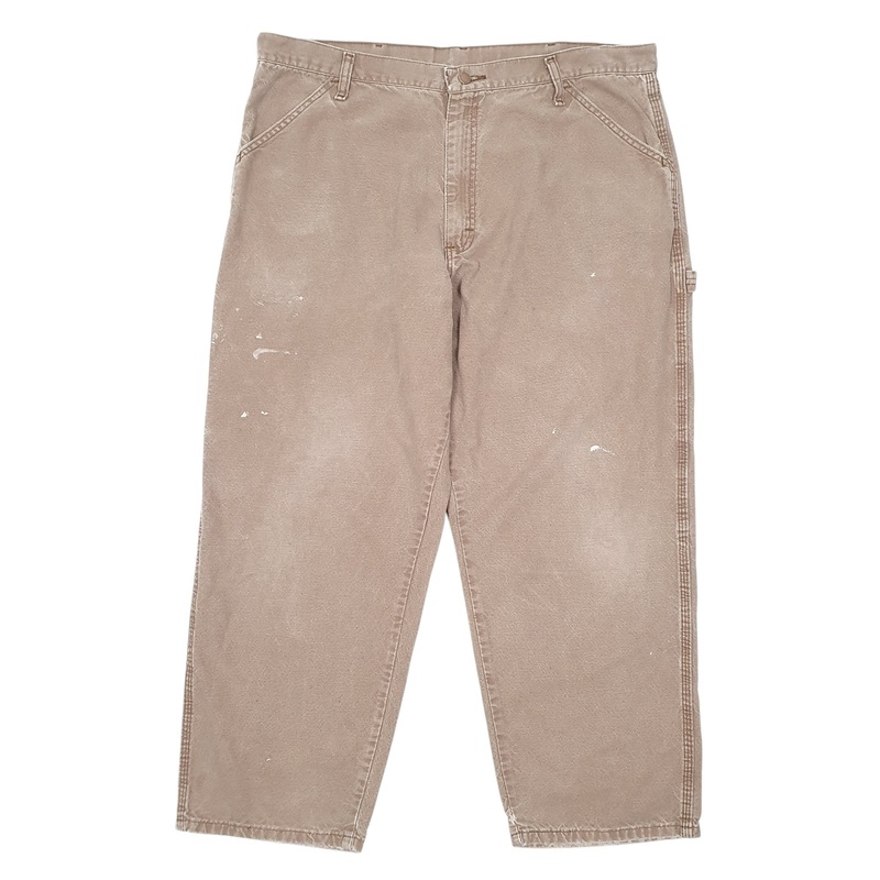Mens Rustler Workwear Brown Carpenter Cotton  Trousers Mens W38 L30