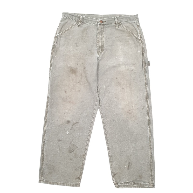 Mens Rustler Workwear Khaki Carpenter Cotton  Trousers Mens W42 L30