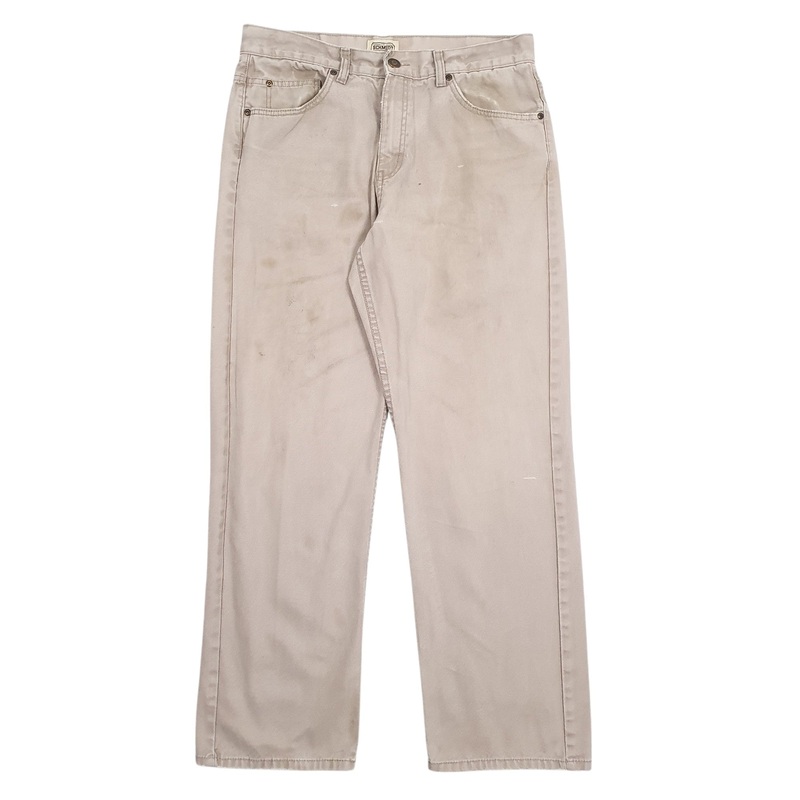 Mens Schmidt Work Wear Work Wear Beige Carpenter Cotton  Trousers Mens W34 L32