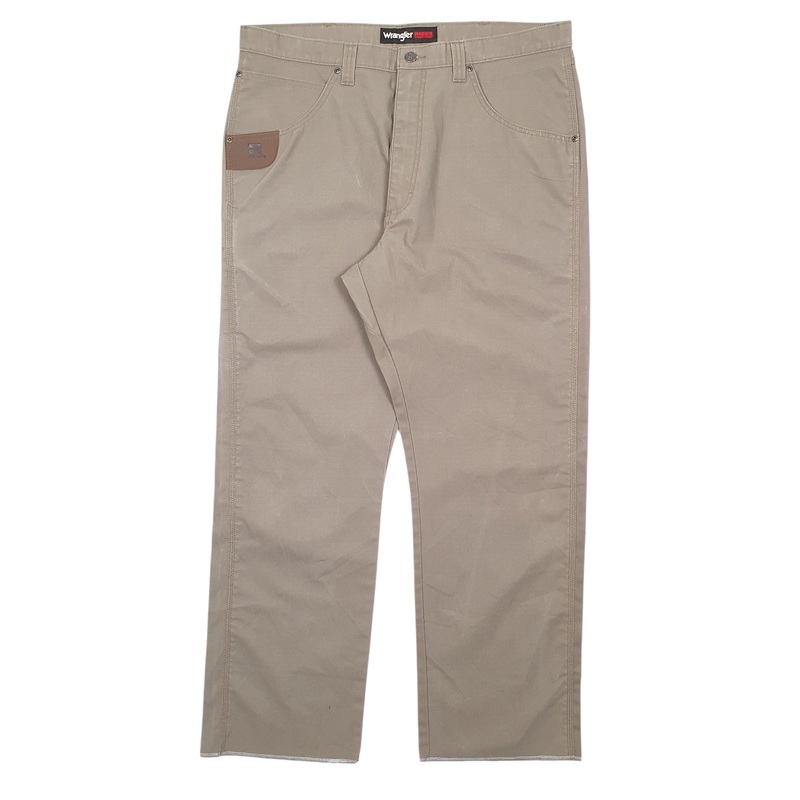 Mens Wrangler Riggs Workwear Ripstop Khaki Cargo Cotton Blend  Trousers Mens W38 L31