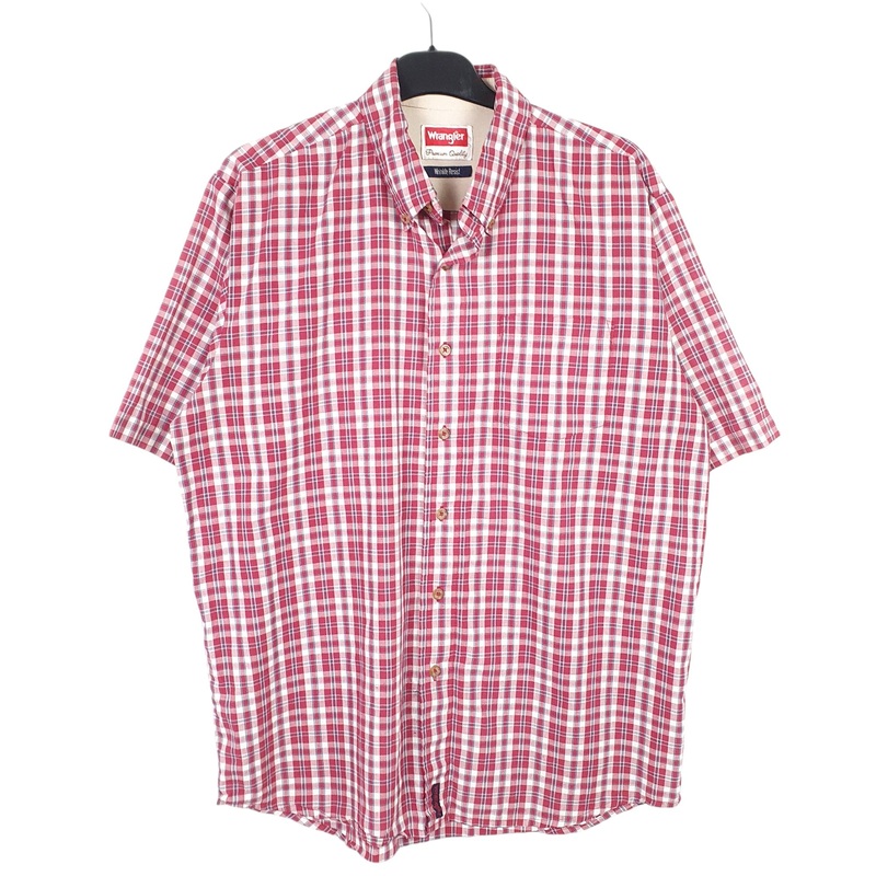 Wrangler Short Sleeve Regular Fit Check Cotton Shirt Mens M