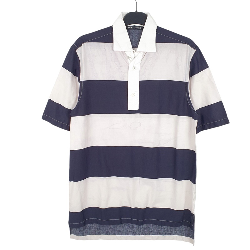 Zara Short Sleeve Cotton Polo Shirt Mens M