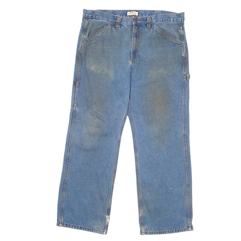 Mens Blue Mountain Workwear Jeans Denim Blue Carpenter Cotton  Trousers Mens W38 L32