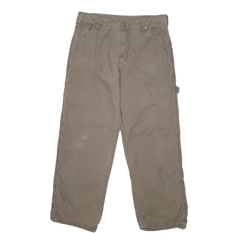 Mens Crossfire Polyester Lined Thermal Winter Workwear Brown Carpenter Cotton  &  Polyester  Trousers Mens W34 L30