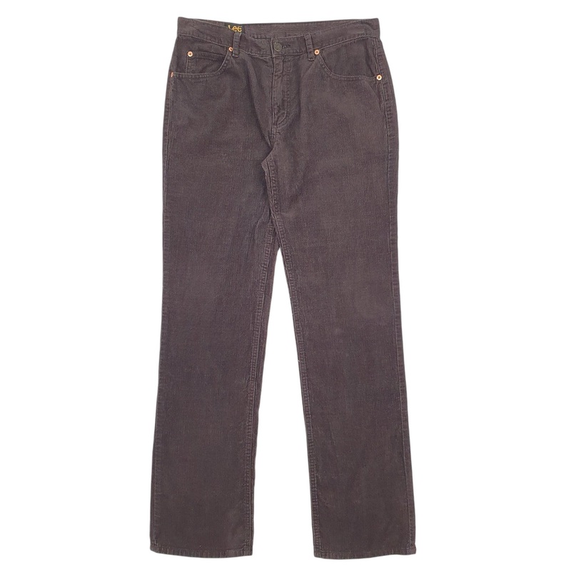 Mens Lee Grey Corduroy Cotton  Trousers Mens W32 L32