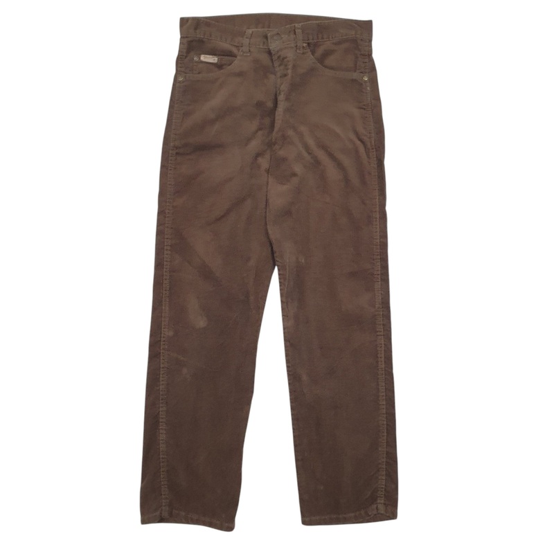 Mens Wrangler Brown Corduroy Cotton  Trousers Mens W31 L31