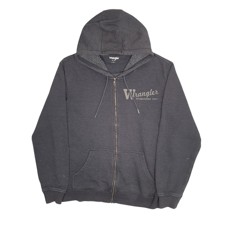 Wrangler Hoodie Full Zip Cotton Blend Sweatshirt Jumper Mens L