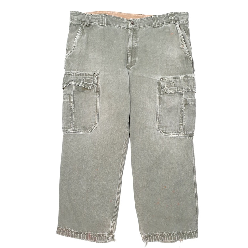Mens Duluth Combat Utility Carpenter Khaki Cargo Cotton  Trousers Mens W46 L30