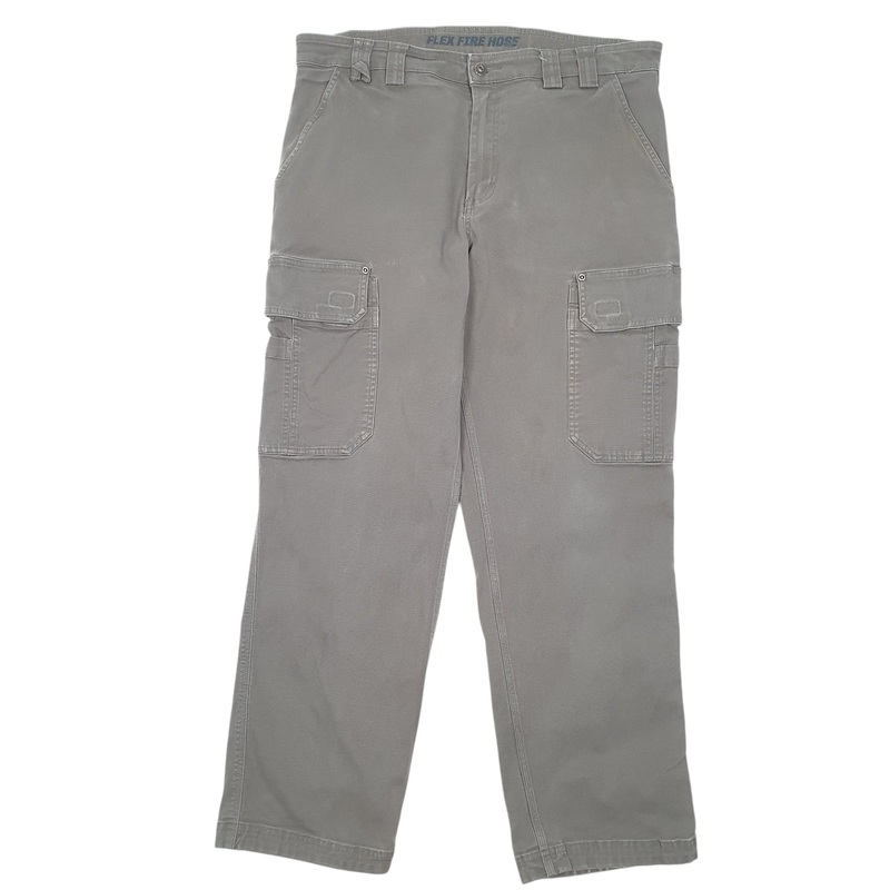 Mens Duluth Flex Fire Hose Workwear Utility Carpenter Khaki Cargo Cotton  Trousers Mens W38 L32