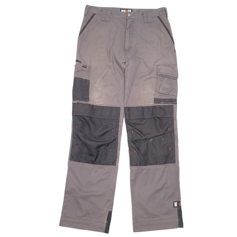 Mens Herock Workwear Utility Trade Grey Cargo Cotton Blend  Trousers Mens W34 L33