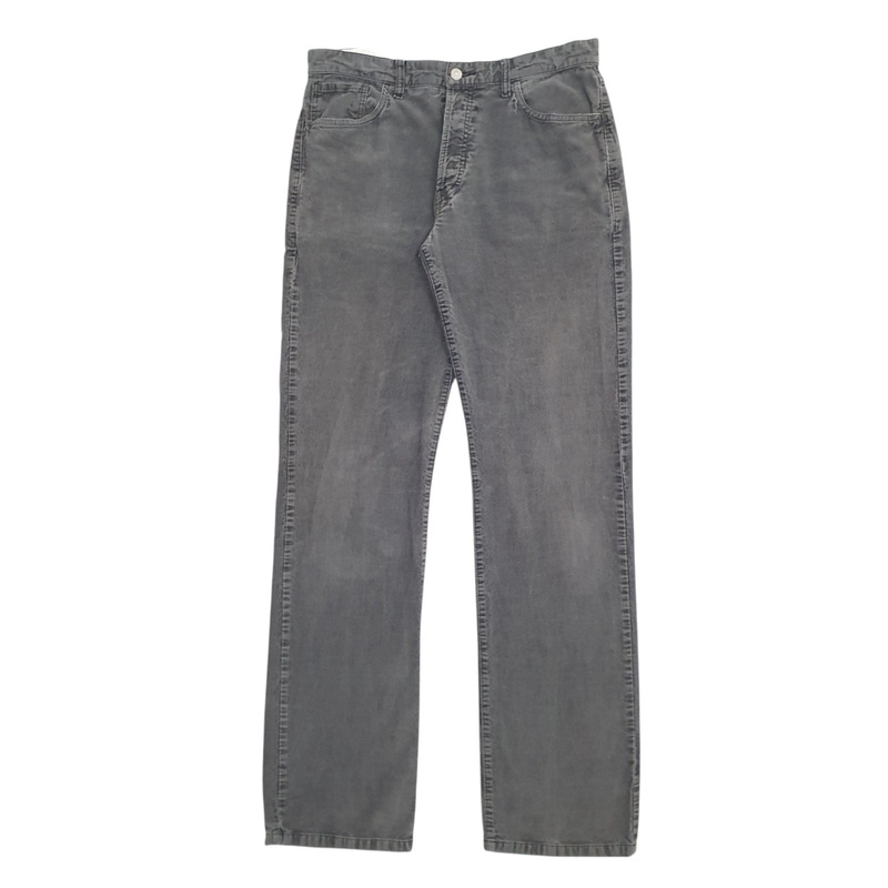 Mens Levis 401 Grey Corduroy Cotton  Trousers Mens W34 L36
