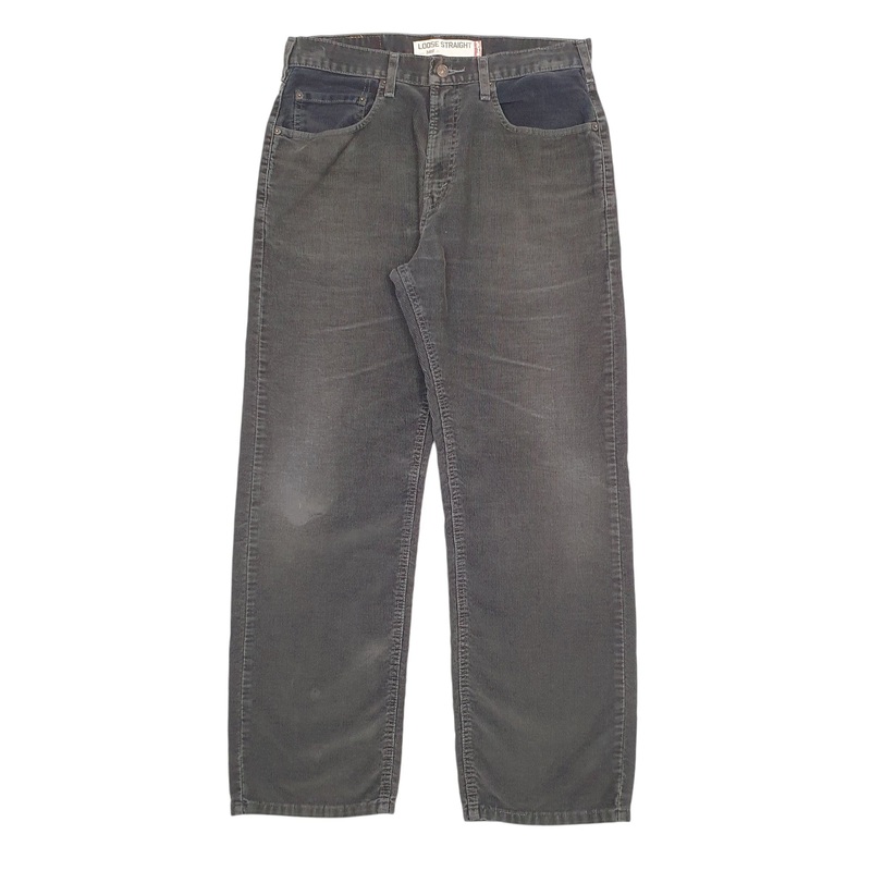 Mens Levis 569 Black Corduroy Cotton Blend  Trousers Mens W32 L32