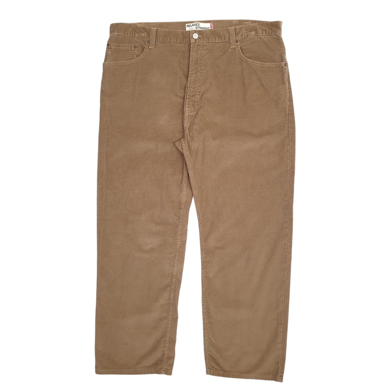 Mens Levis Relaxed Straight Brown Corduroy Cotton  Trousers Mens W42 L32