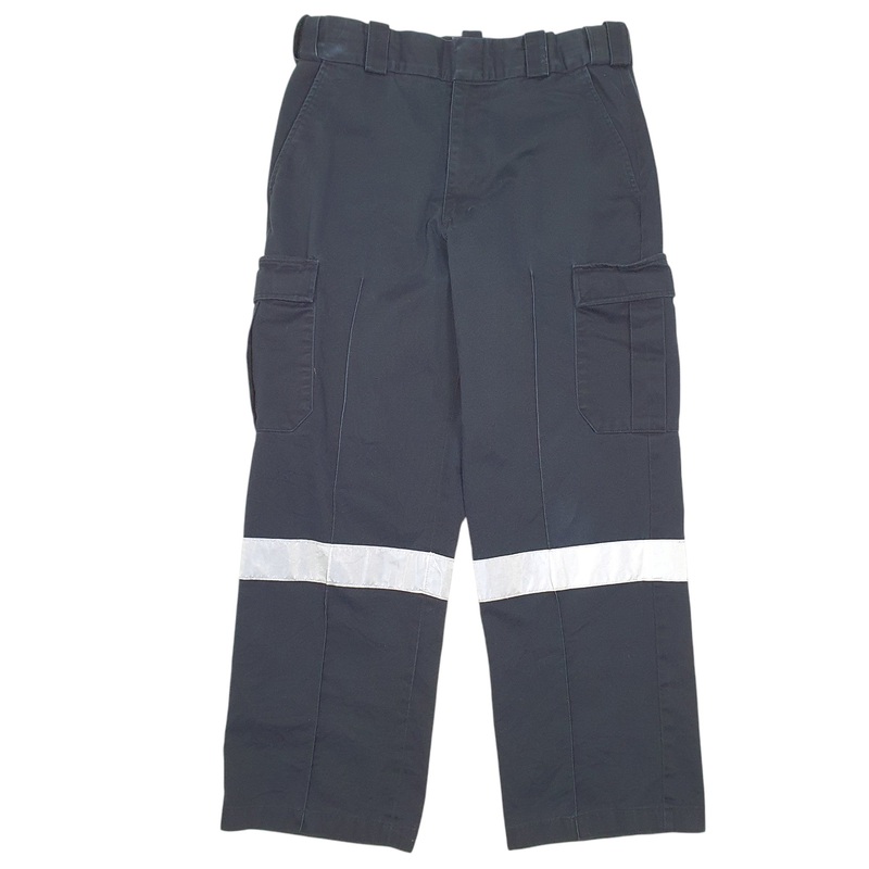 Mens Rapier Workwear Utility Reflective Navy Cargo Cotton  Trousers Mens W34 L28