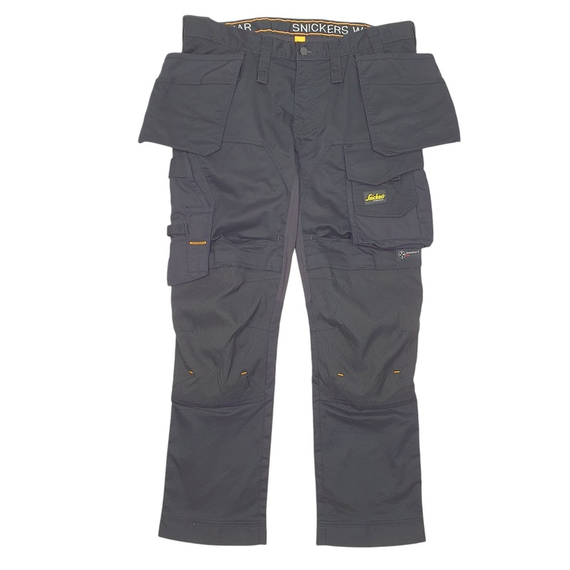 Mens Snickers Workwear Kneeguard Pro Trade Utility Black Cargo Cotton Blend  Trousers Mens W36 L30