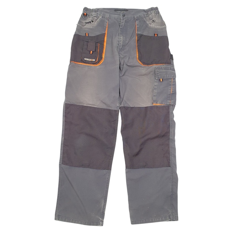 Mens Terratrend Job Utility Workwear Trade Grey Cargo Cotton  Trousers Mens W32 L32
