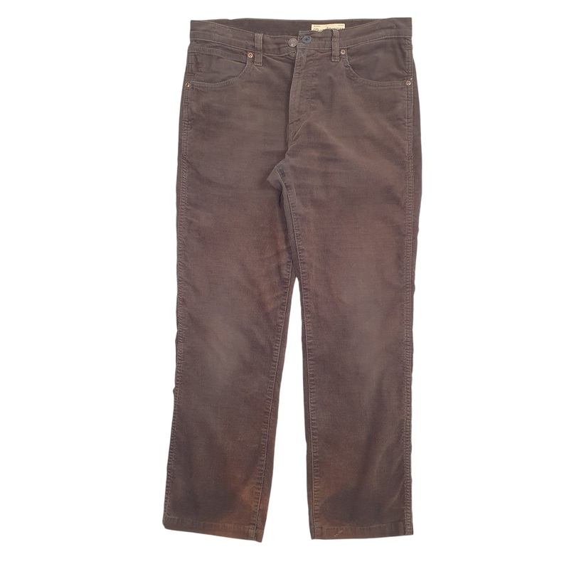Mens Wrangler Arizona Stretch Brown Corduroy Cotton  Trousers Mens W33 L29