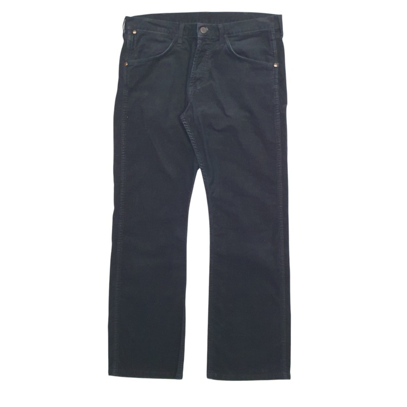 Mens Wrangler Black Corduroy Cotton  Trousers Mens W33 L31
