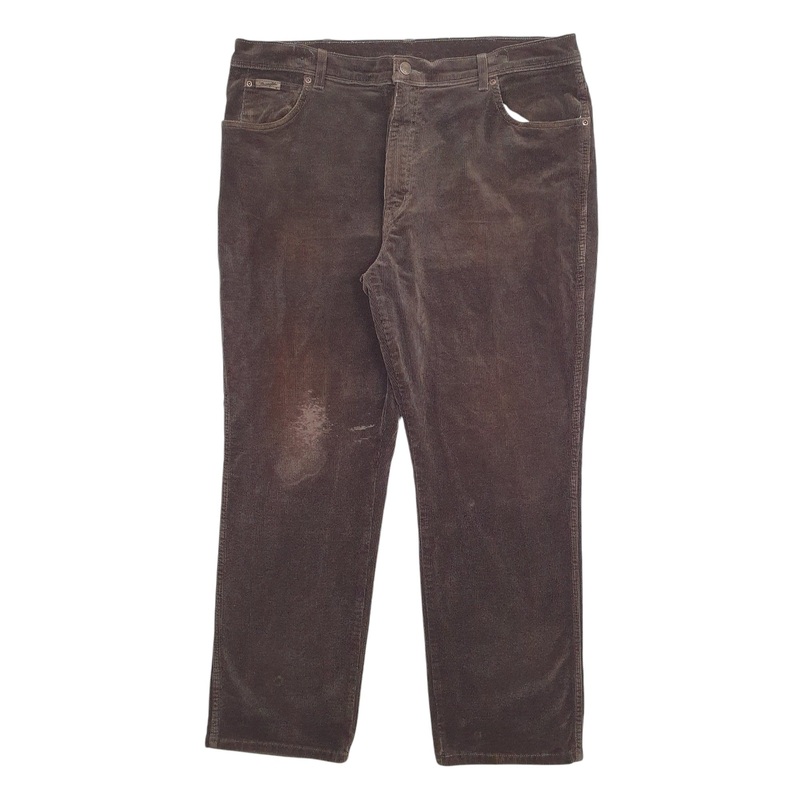 Mens Wrangler Brown Corduroy Cotton Blend  Trousers Mens W38 L29