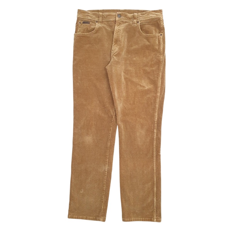 Mens Wrangler Texas Brown Corduroy Cotton  Trousers Mens W34 L32