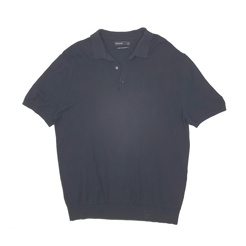 Autograph Short Sleeve Silk Polo Shirt Mens L