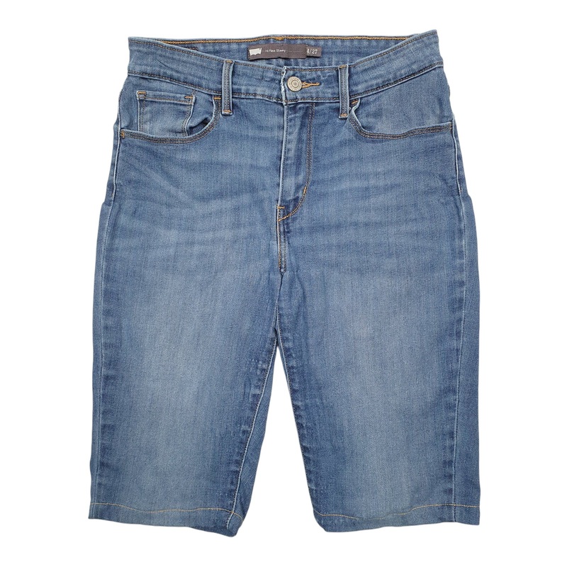 Levis Stretch Fit Blue Denim Jeans Cotton Blend Shorts Womens W27