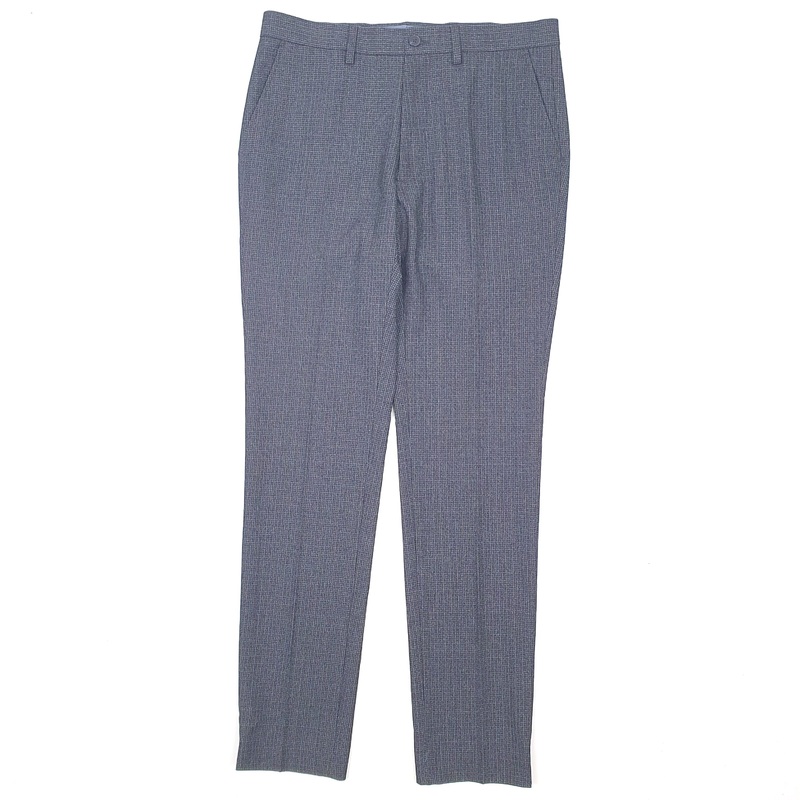 Mens M&S Check Grey Formal Polyester  &  Viscose  Trousers Mens W32 L33