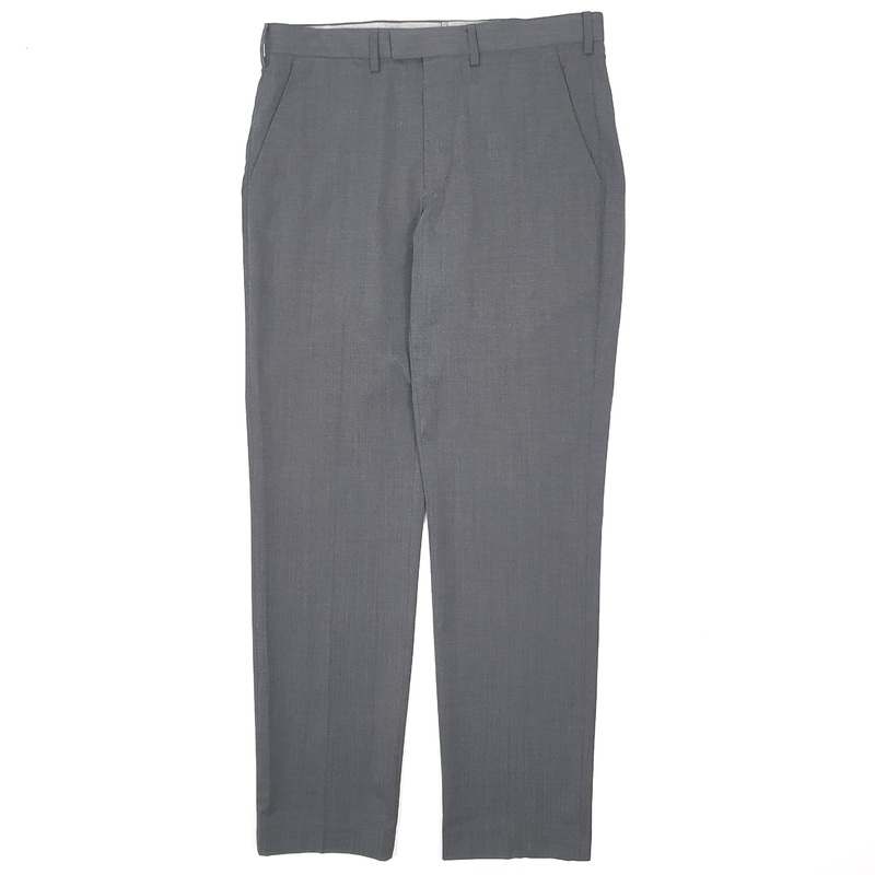 Mens M&S Grey Formal Polyester  &  Wool  Trousers Mens W34 L33