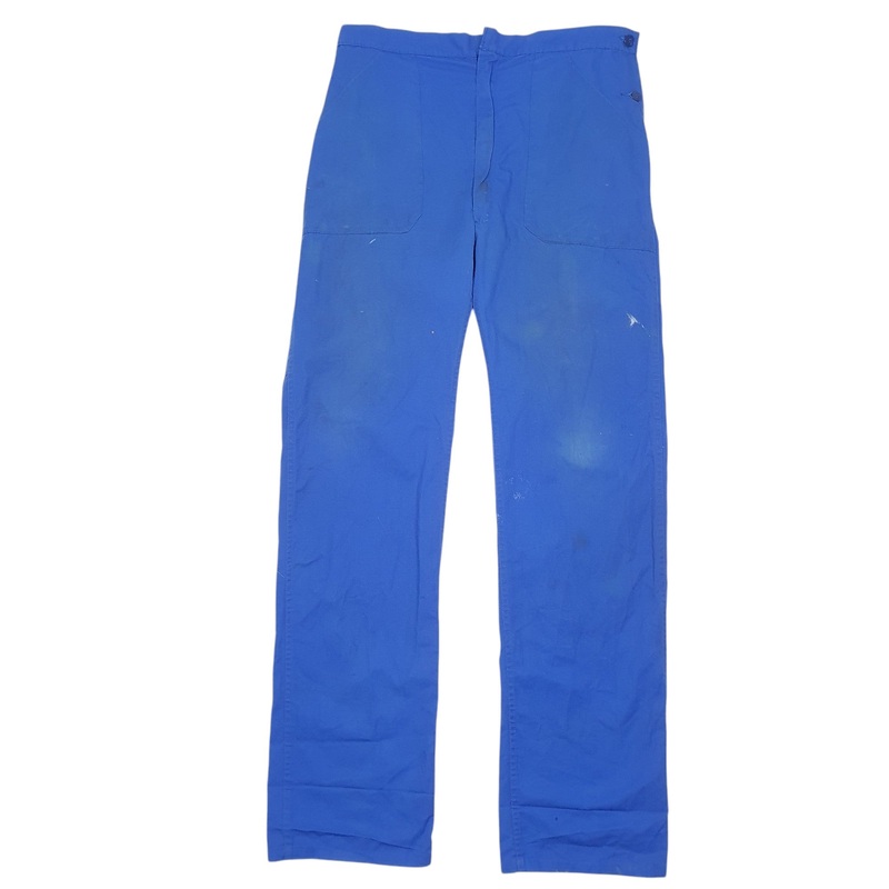 Mens Tergal VT French Workwear Pants Chore Blue Chino Cotton  Trousers Mens W34 L37