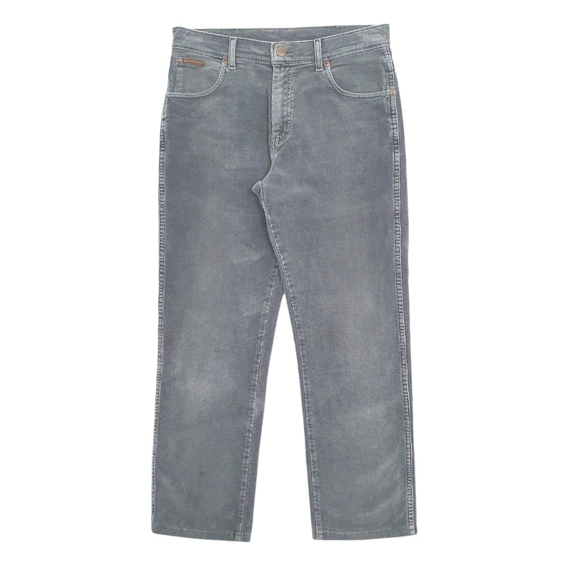 Mens Wrangler Grey Corduroy Cotton  Trousers Mens W32 L28