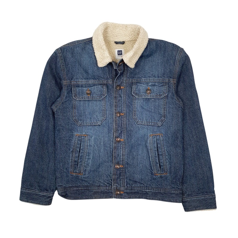 Gap Sherpa Lined Denim Jacket Coat Womens S
