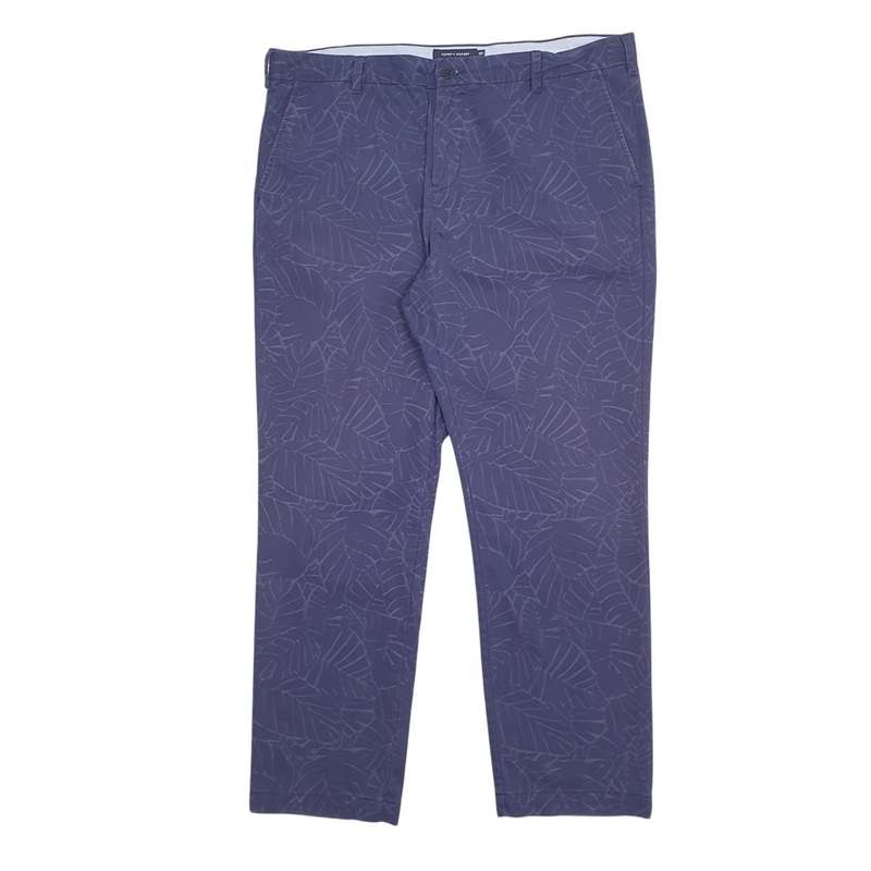 Mens Tommy Hilfiger Custom Fit Pattern Navy Chino Cotton Blend  Trousers Mens W38 L30