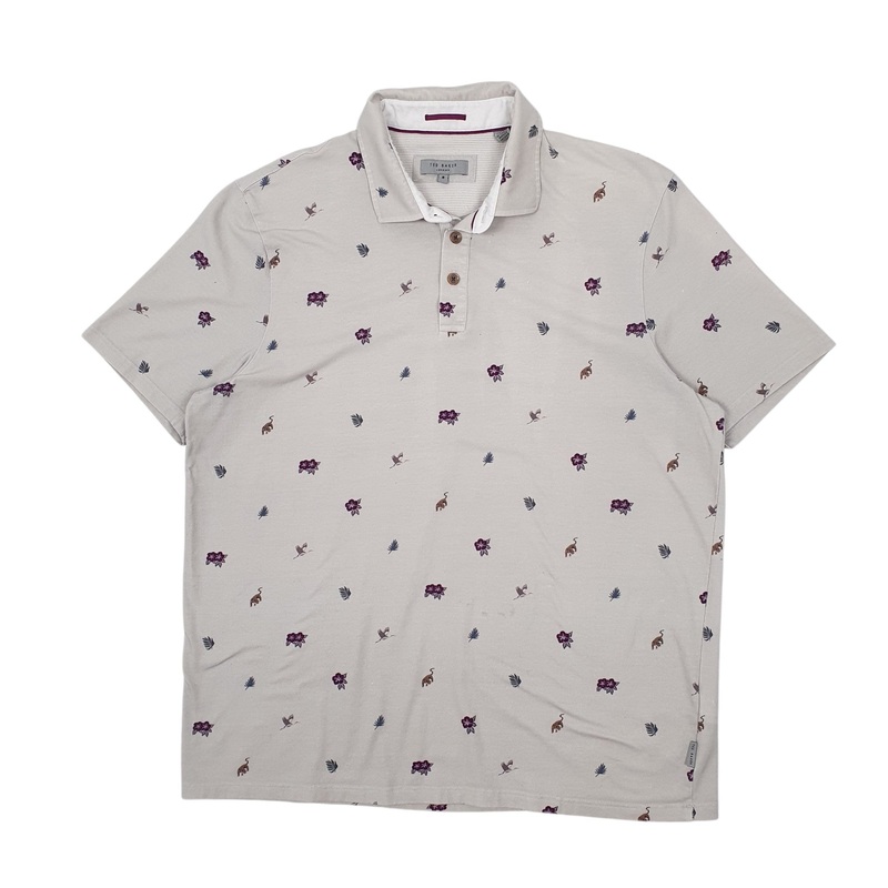 Ted Baker Short Sleeve Cotton Blend Polo Shirt Mens XL