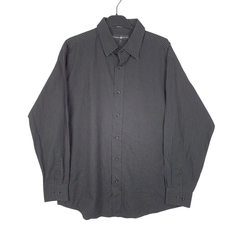 Beverly Hills Polo Club Long Sleeve Regular Fit Striped Cotton Shirt Mens L