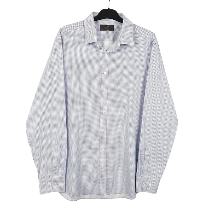 M&S Long Sleeve Slim Fit Cotton Shirt Mens M