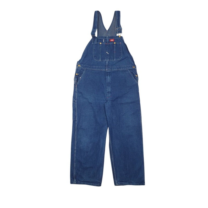 Mens Dickies Blue Dungaree Cotton  Trousers Mens W44 L30