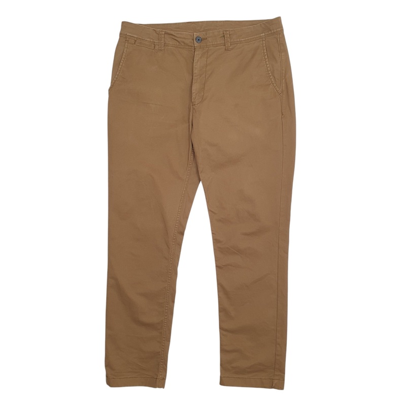 Mens M&S Khaki Chino Cotton  Trousers Mens W34 L29