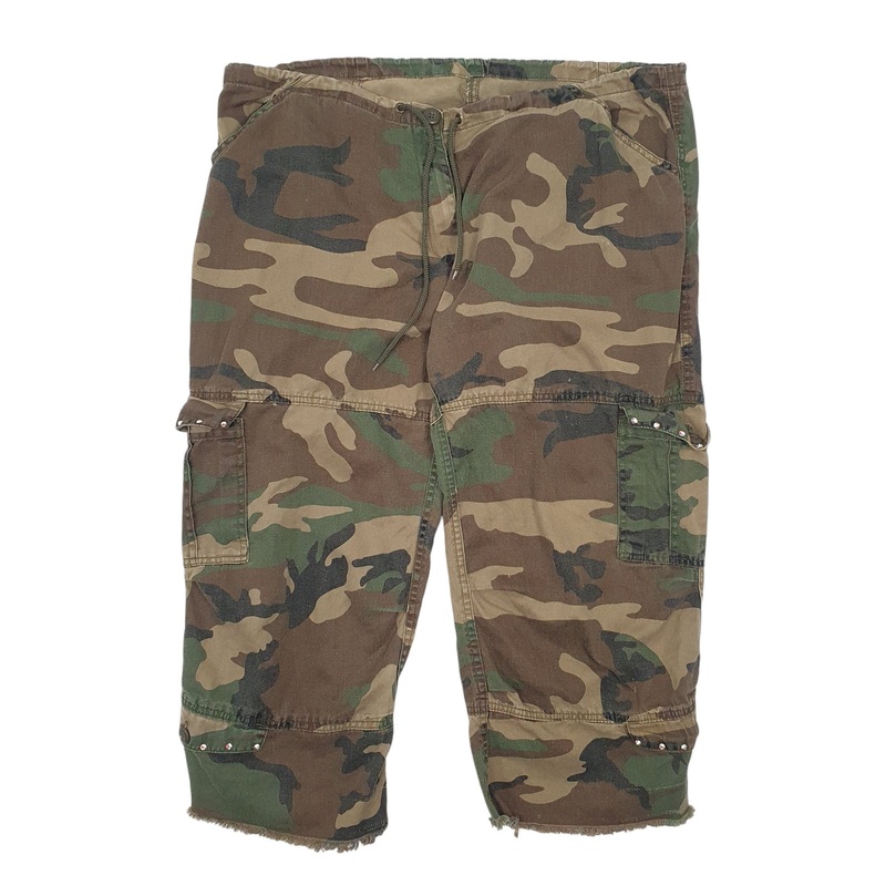 Mens Unbranded Camo Green Cargo Cotton Blend  Trousers Mens W40 L24