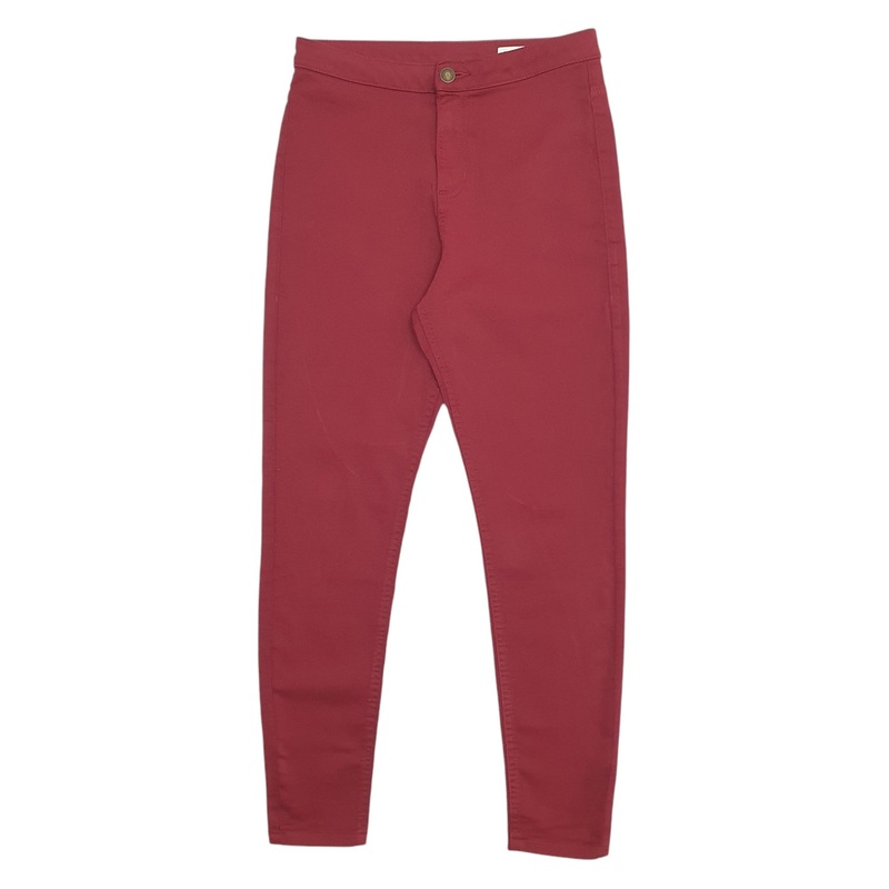 Womens M&S Stretch Fit Burgundy Chino Polyester  Trousers Womens UK12